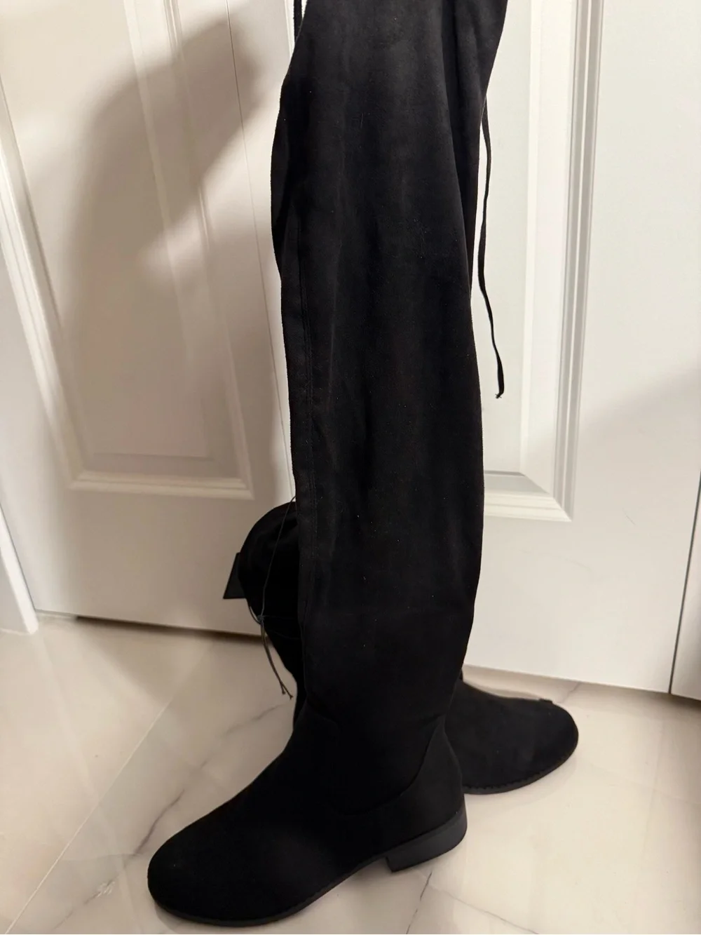 Forever 21 Black Over-the-Knee Flat Boots